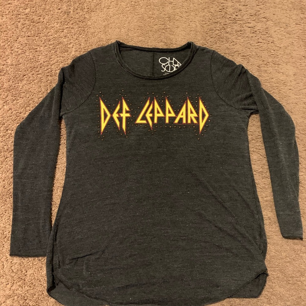 Chaser Def Leppard Long Sleeve Studded Shirt